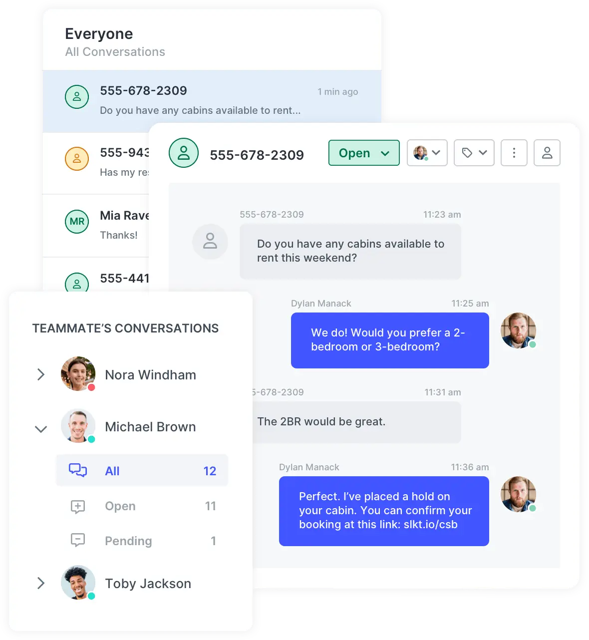 Conversational messaging. One on one.